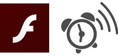 flash player icon with clock