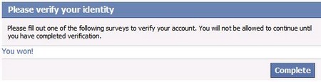 spam w facebook.com - please verify your identity